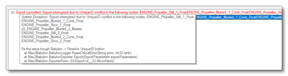 Export Errors Due To Conflicting Node IDs
