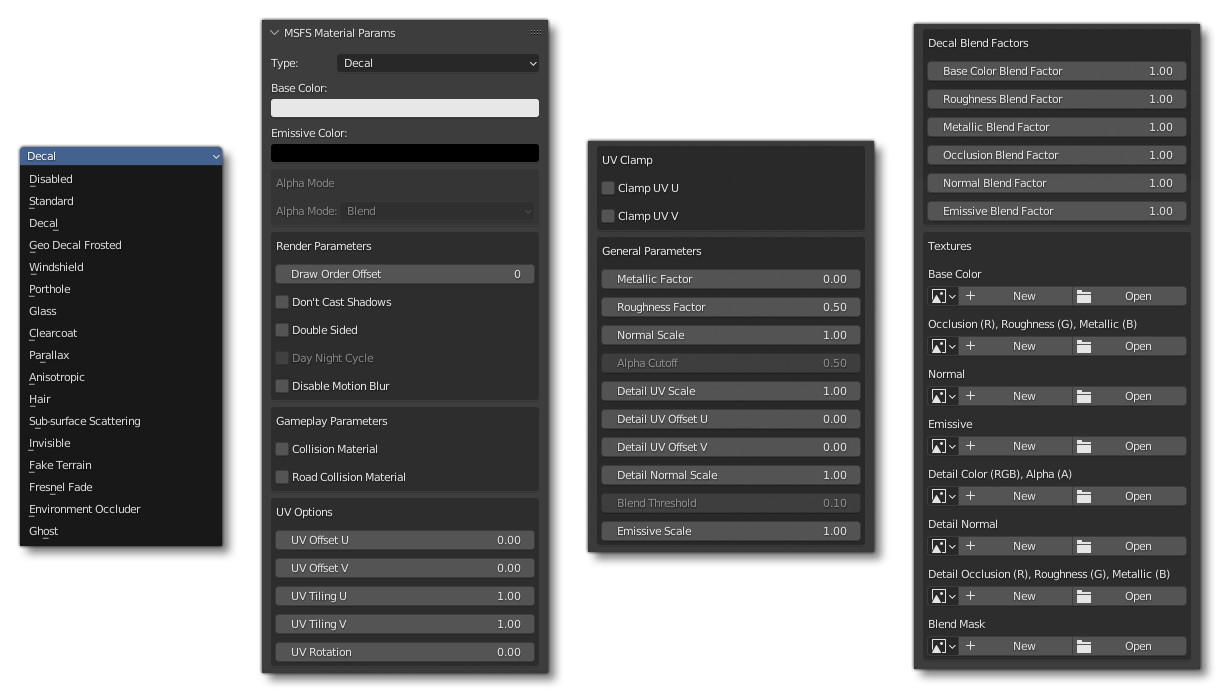 Example Of The Material Parameters In Blender