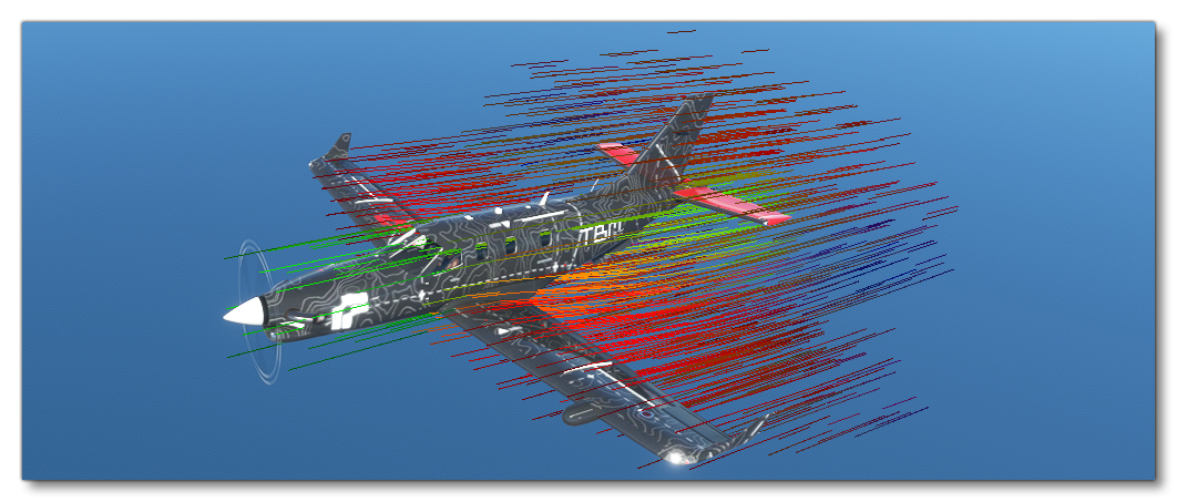 The Airflow Visualisation For An Aircraft