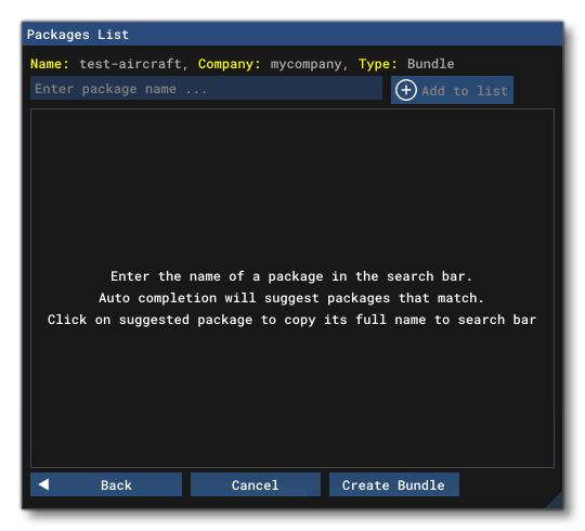 The Package List Window