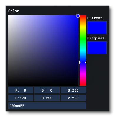 The Colour Picker Window For Setting The Colour Of A Light