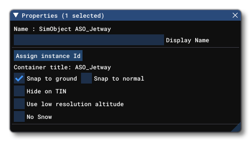 The Jetway Object Properties