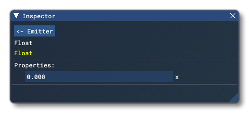 The Inspector Window Inputs For The Float Node