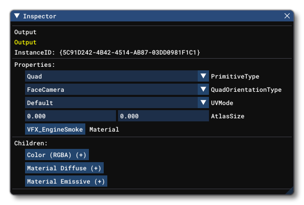 The Inspector For An Output Block