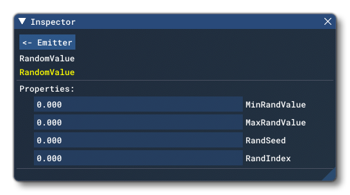 The Inspector Window Inputs For The RandomValue