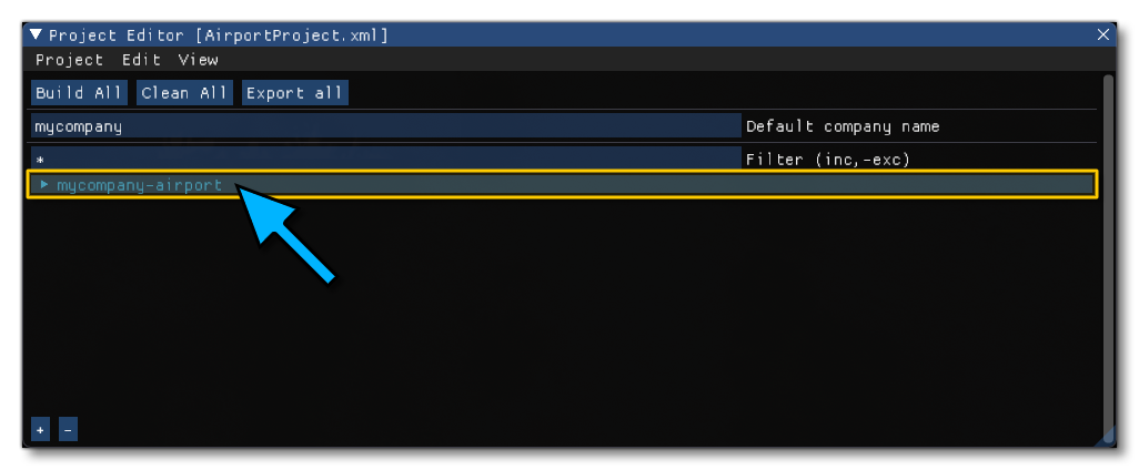 Simple Airport In Project Editor