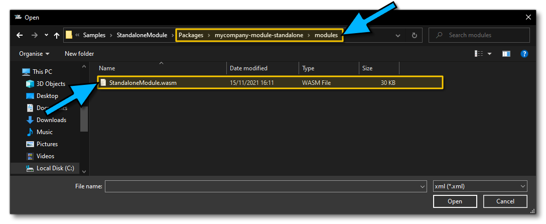 The Standalone Module WASM Folder