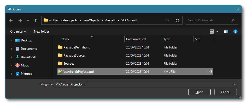 VFXAircaft Project Directory