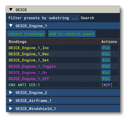 Example Of Input Event Colour Coding In The Behaviors Debug Window