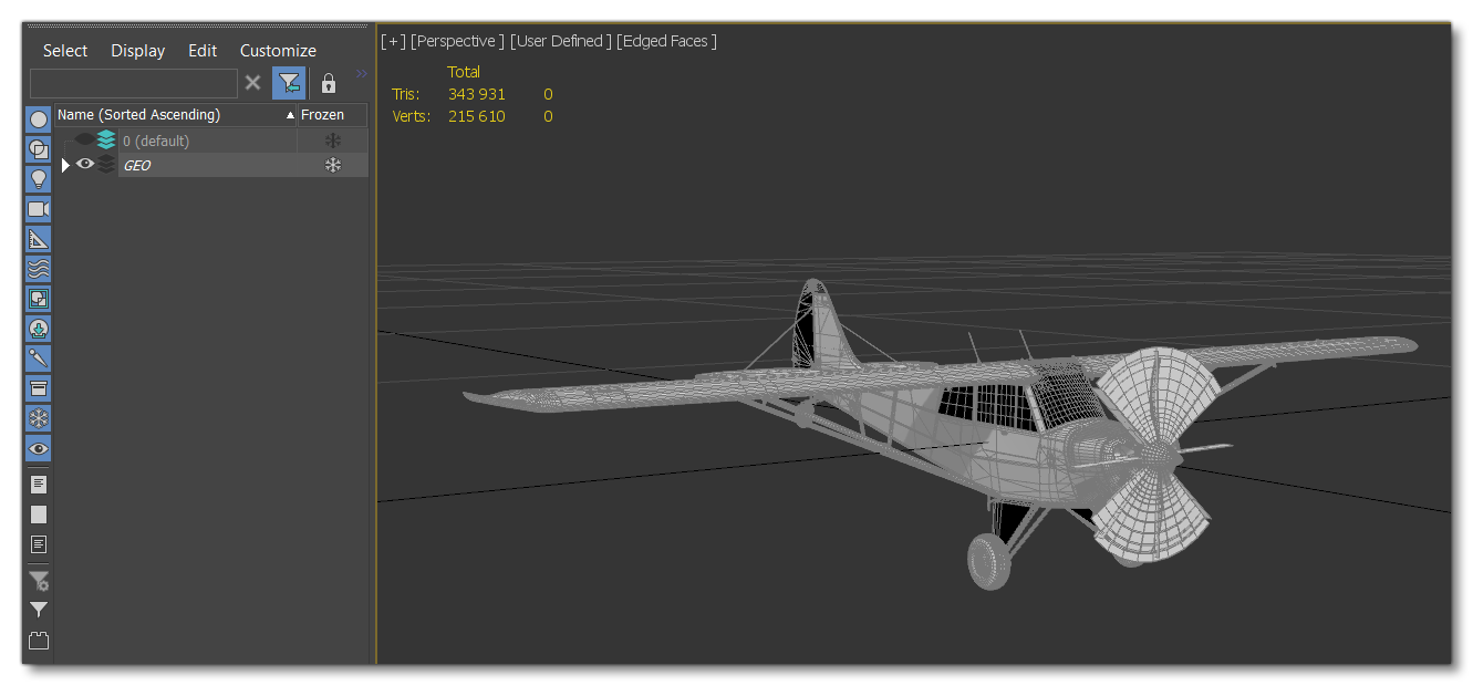 The Airframe Prepared In The Scene For Camera Animations