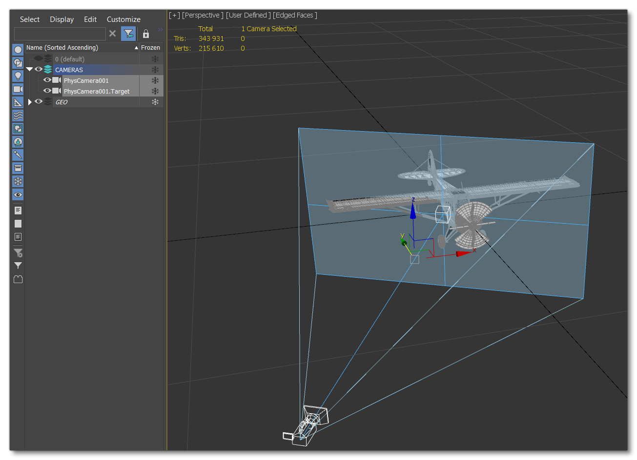 The Initial Camera Shown In 3DsMax