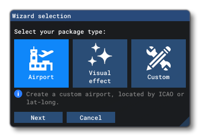 Adding Package Information For An Airport