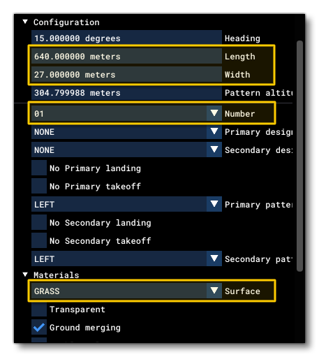 The Runway Properties