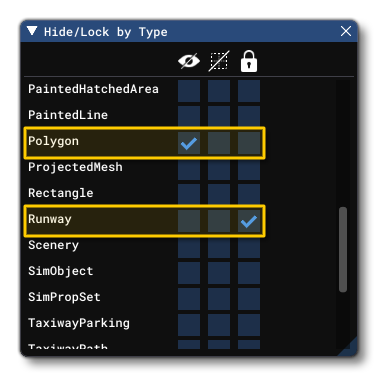 Locking/Hiding The Airport Elements