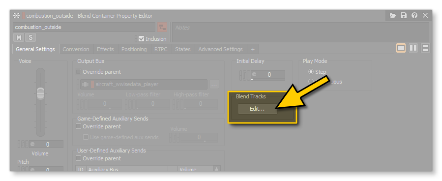 The Edit Button For Editing Blend Tracks In The Property Editor