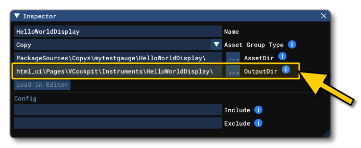 The Changed Asset Group Path For Overwriting A Gauge