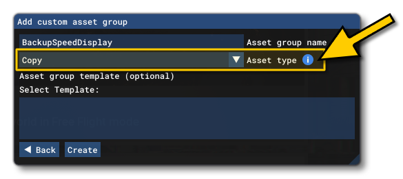 The Asset Group Type For the Gauge
