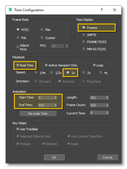 Setup 3DS Max Animation Timing