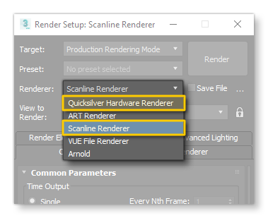 3Ds Max Render Options