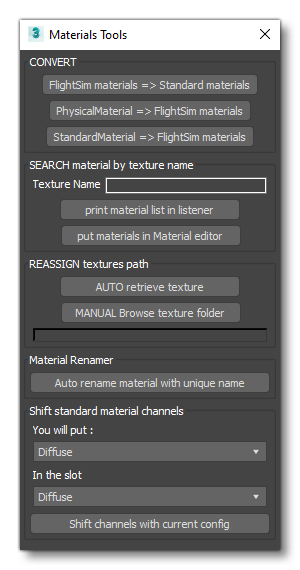The Material Tools Window