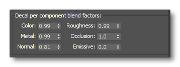Decal Per Component Blend Factors
