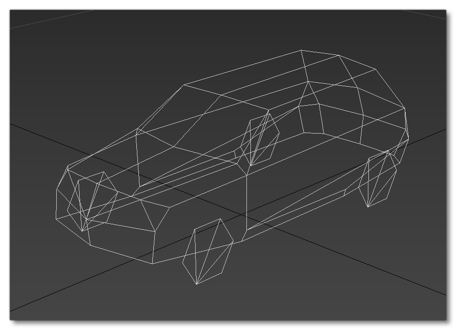Wireframe Low-ploy Car Traffic Model