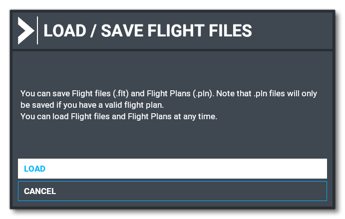 The Sim UI For Saving A FLT File