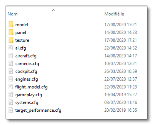 Aircraft Config Folders And Files Example
