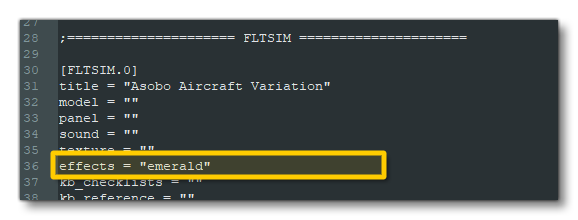 Naming The Effects Folder In The Aircraft Configuration File