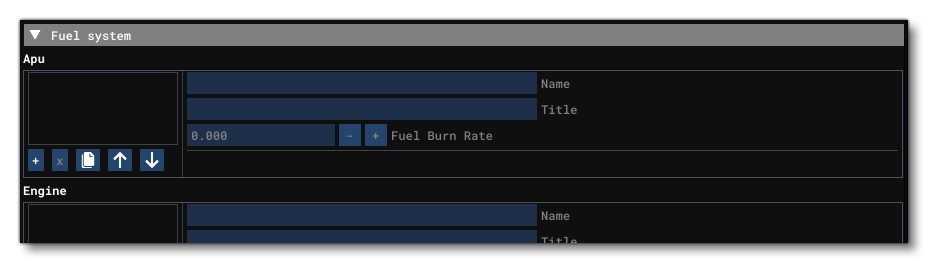 The Fuel System Section Of The Flight Model Tab