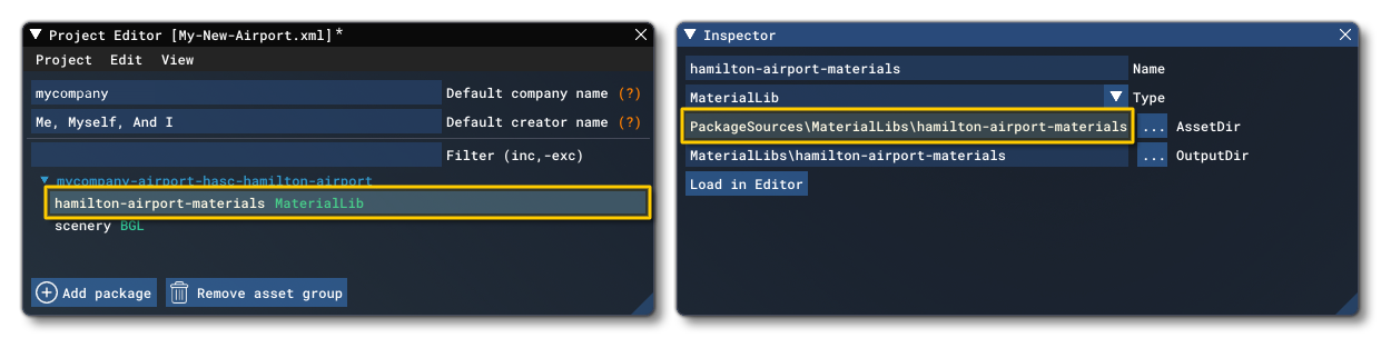 The Asset Directory For A Material In The Project Inspector