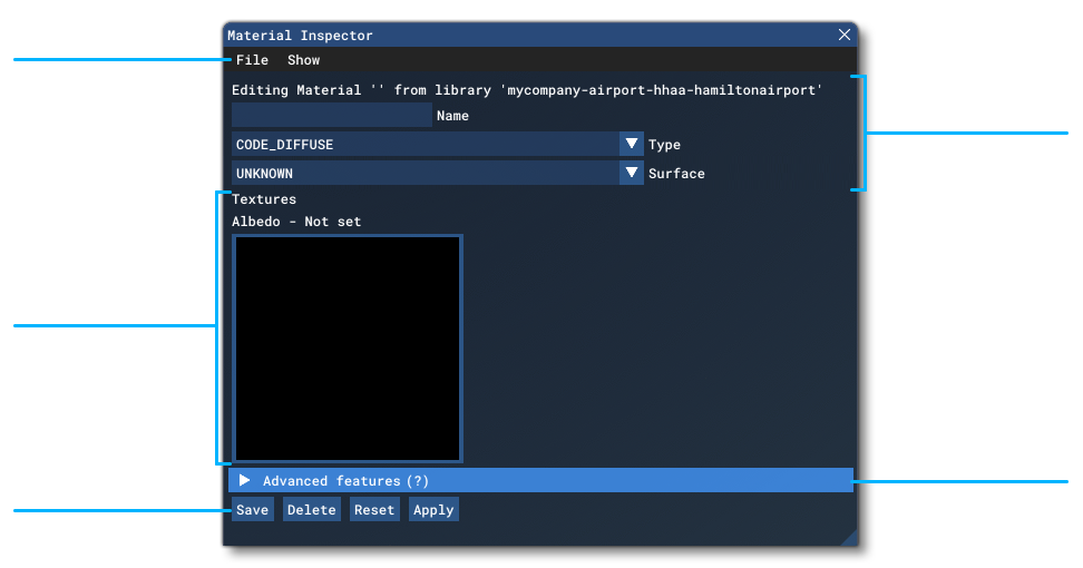The Material Inspector Window