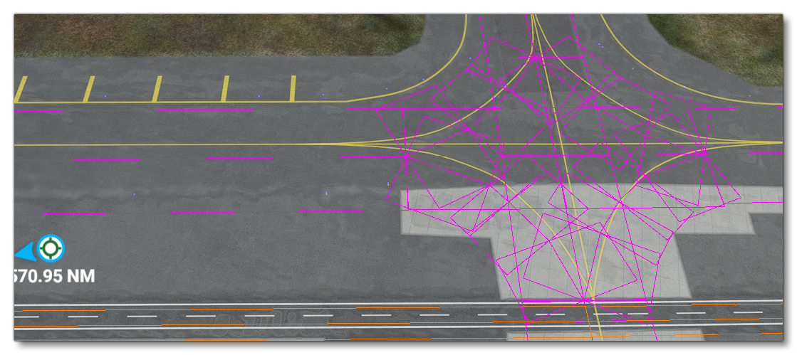 Taxiway Width Being Shown In The AIrport Debug Drawing
