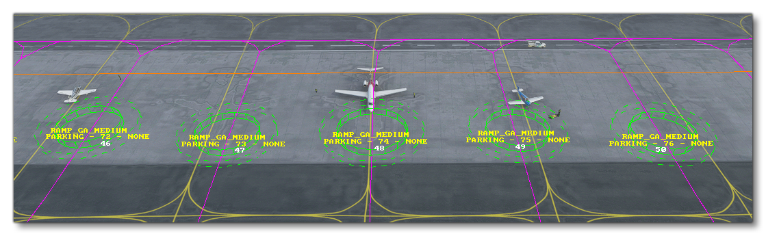 Additional Taxiway Parking Information Being Shown In The Sim