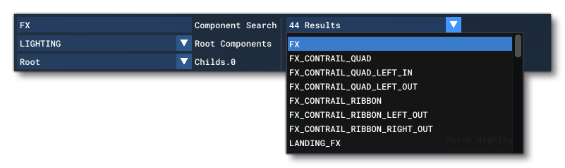 Component Search Options