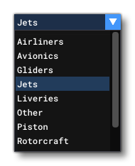 Marketplace Sub-Categories For An Aircraft Package