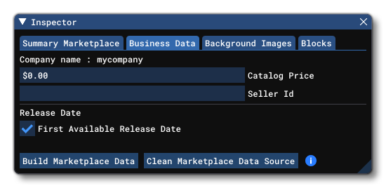 The Business Data Tab In The Inspector For Marketplace Data