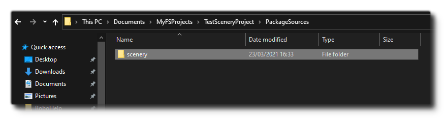 The Scenery Folder In The Root Directory For The Package