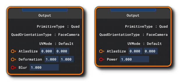 Additional Input Parameters For The Output Block