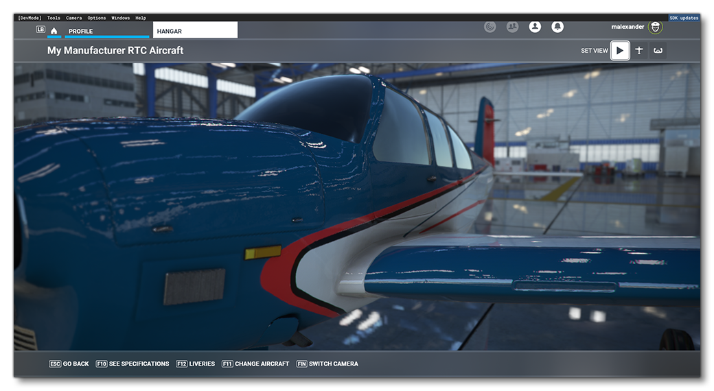 The RTC Aircraft Example In The Simulation