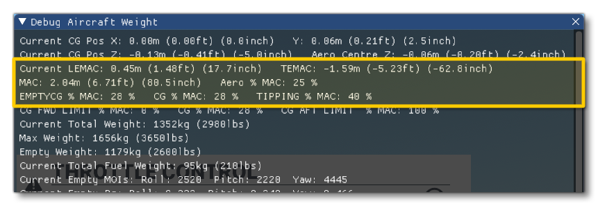 See The %MAC In The Weight Debug Window