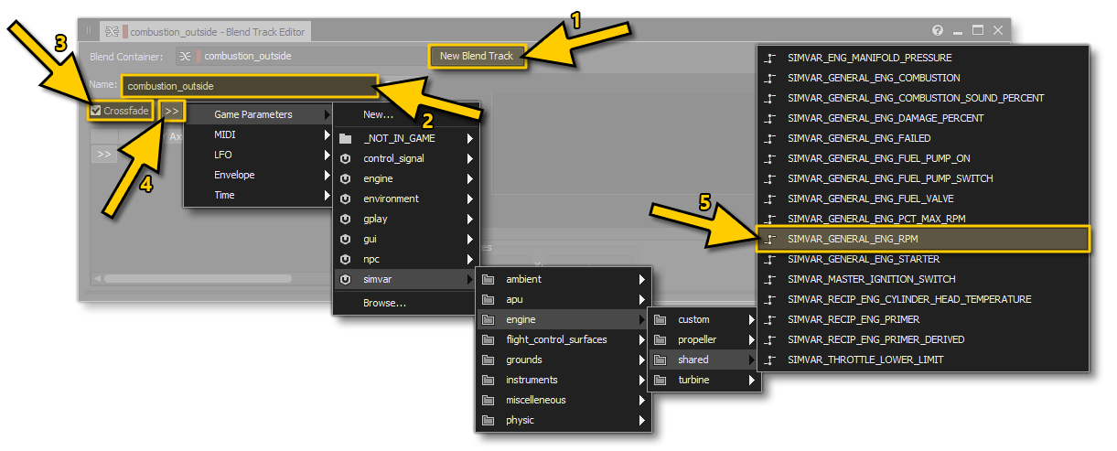 Set Up The Blend Track Game Parameter