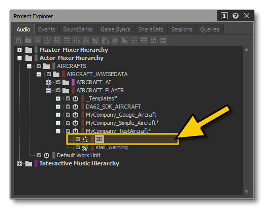 Creating The 3D Actor Mixer Unit in Wwise