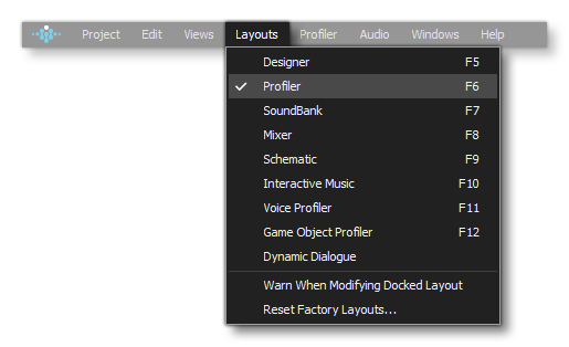 Opening The Profiler Layout