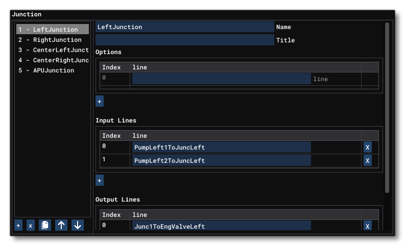 The Junction Settings In The Aircraft Editor