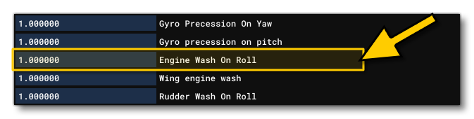 The Engine Wash Parameter In The Aircraft Editor