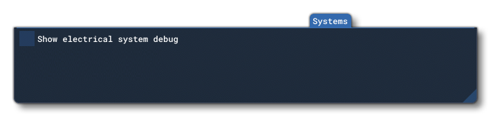 The Systems Tab In The Debug Behaviours Window