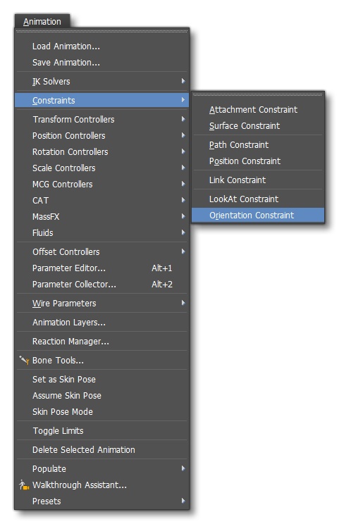 Orientation Constraint In 3DS Max