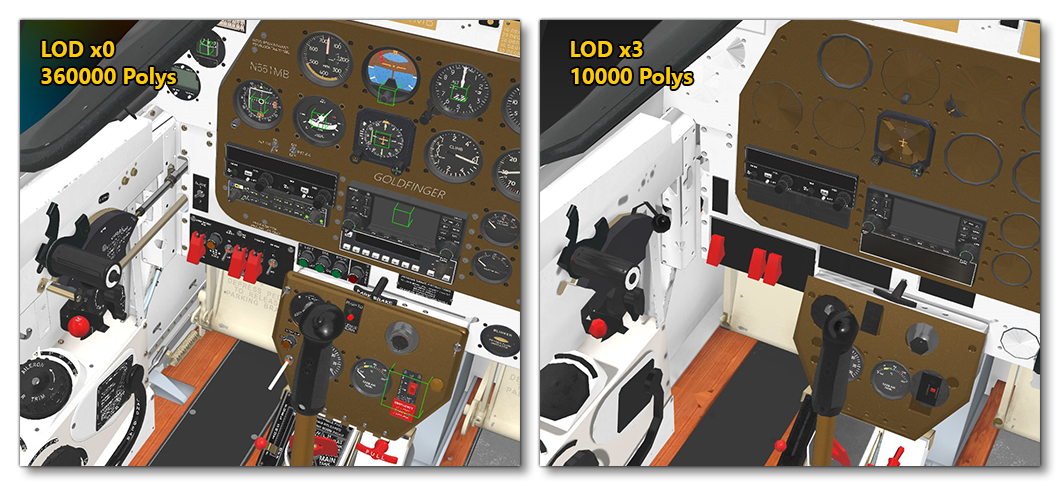 Example Of The P51 Goldfinger Cockpit LODx0 and LODx3