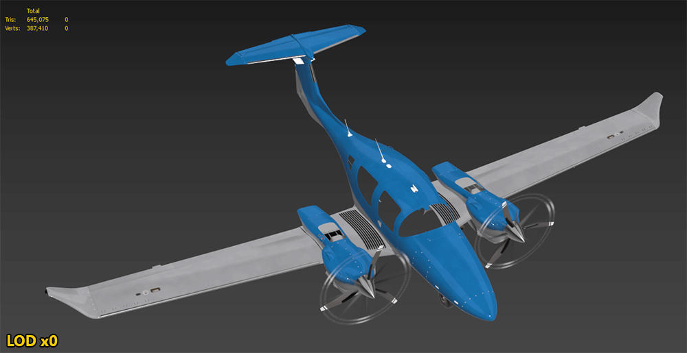 DA62 Animated LODs - Airframe